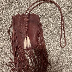 Brown Fringe Leather Bag